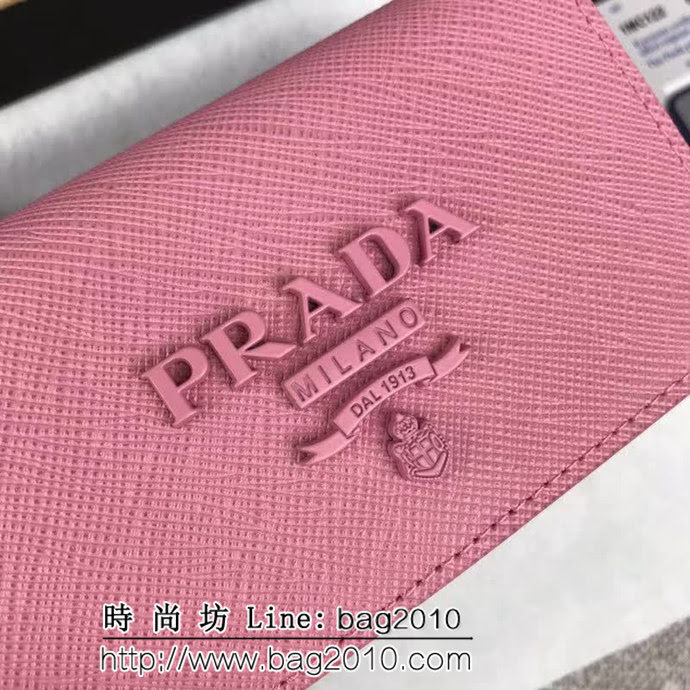 PRADA普拉達 專櫃最新款 十字紋牛皮 女士超級小卡包 1MC122 DD1242
